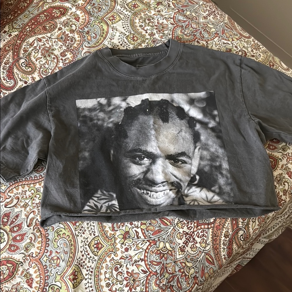 Gray Graphic Crop Top - Chapelle Half Baked